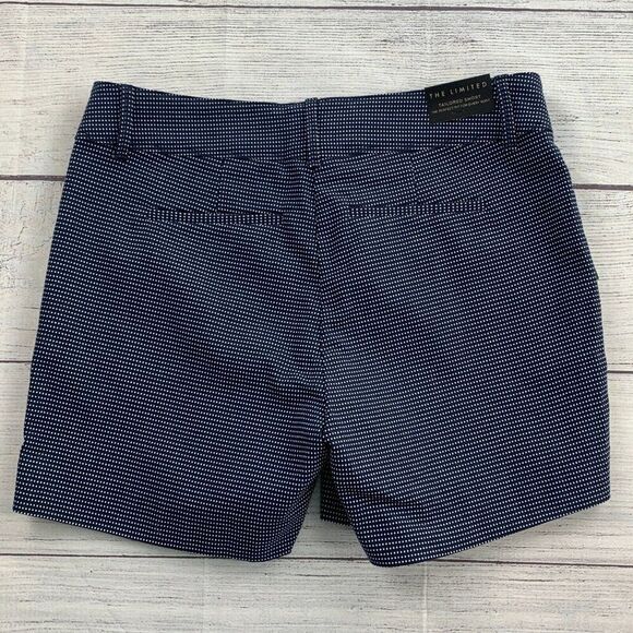 The Limited Shorts sz 6 Navy Polka Dots Tailored Inseam 4.5" New NWT - Picture 6 of 10